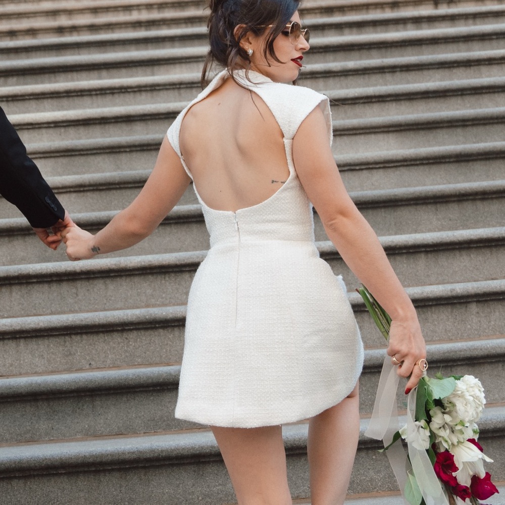 Elegant White Sleeveless mini Dress from Babyboo